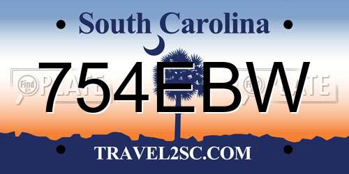 754EBW South Carolina License Plate