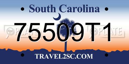 75509T1 South Carolina License Plate