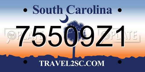 75509Z1 South Carolina License Plate