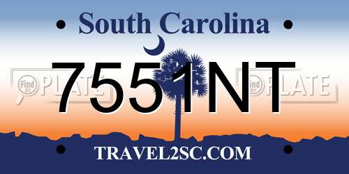 7551NT South Carolina License Plate