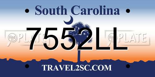 7552LL South Carolina License Plate
