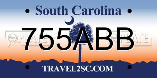 755ABB South Carolina License Plate