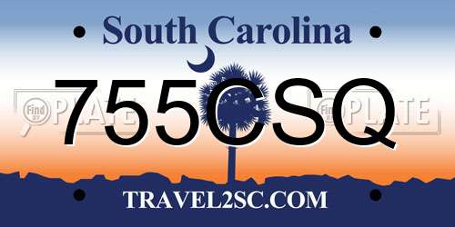 755CSQ South Carolina License Plate