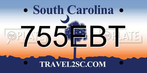 755EBT South Carolina License Plate