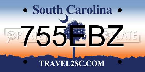 755EBZ South Carolina License Plate