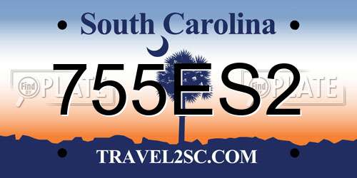 755ES2 South Carolina License Plate