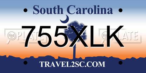 755XLK South Carolina License Plate