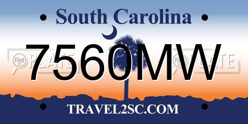 7560MW South Carolina License Plate