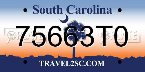 75663T0 South Carolina License Plate
