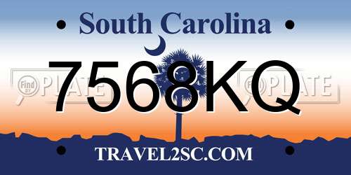 7568KQ South Carolina License Plate