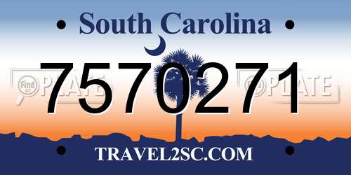 7570271 South Carolina License Plate