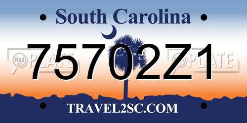 75702Z1 South Carolina License Plate