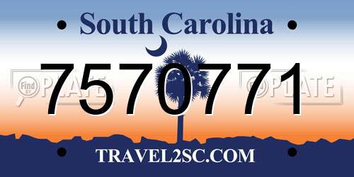 7570771 South Carolina License Plate