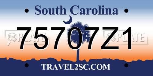 75707Z1 South Carolina License Plate