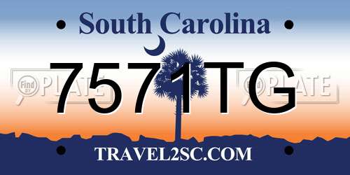 7571TG South Carolina License Plate