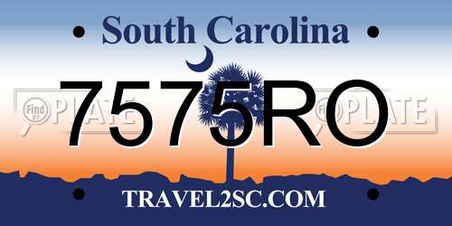 7575RO South Carolina License Plate