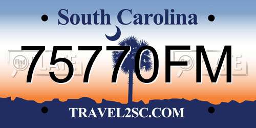 75770FM South Carolina License Plate