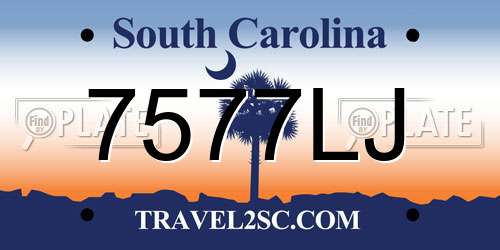 7577LJ South Carolina License Plate