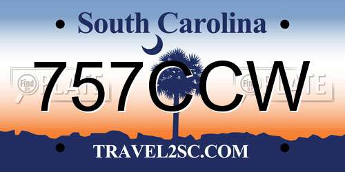 757CCW South Carolina License Plate