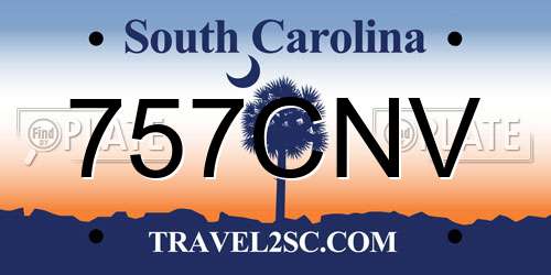 757CNV South Carolina License Plate