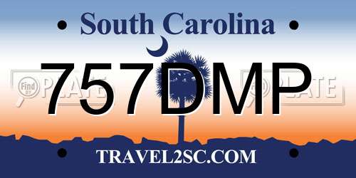 757DMP South Carolina License Plate