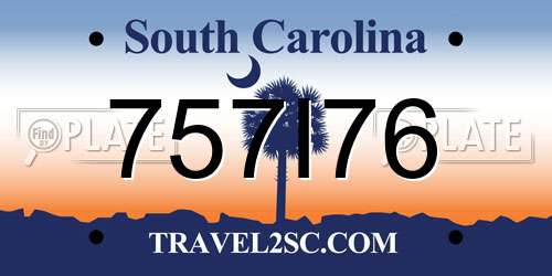 757I76 South Carolina License Plate