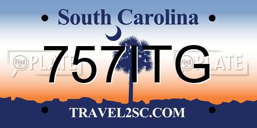 757ITG South Carolina License Plate