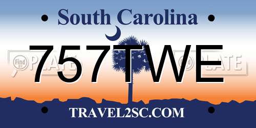 757TWE South Carolina License Plate