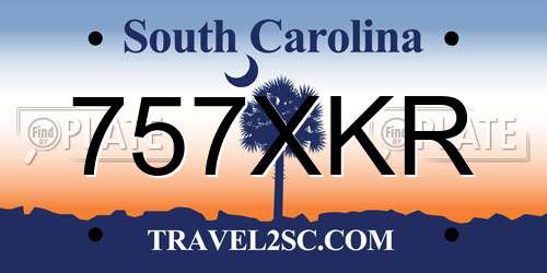 757XKR South Carolina License Plate