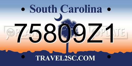 75809Z1 South Carolina License Plate