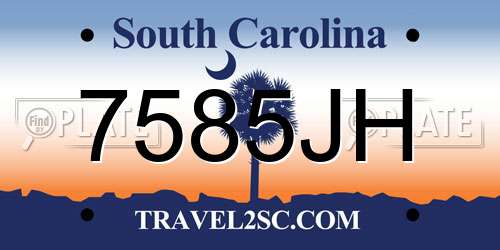 7585JH South Carolina License Plate