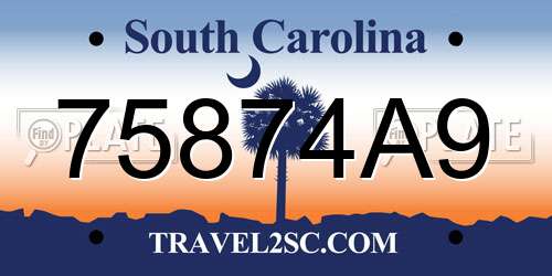 75874A9 South Carolina License Plate