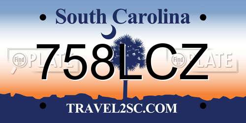 758LCZ South Carolina License Plate
