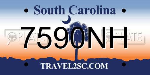 7590NH South Carolina License Plate