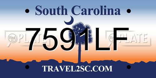 7591LF South Carolina License Plate
