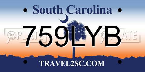 759LYB South Carolina License Plate