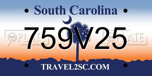 759V25 South Carolina License Plate