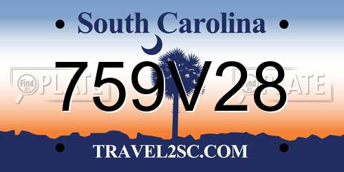 759V28 South Carolina License Plate