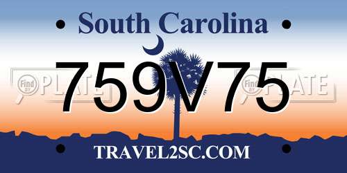 759V75 South Carolina License Plate