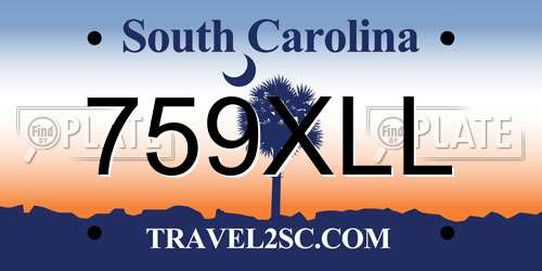 759XLL South Carolina License Plate