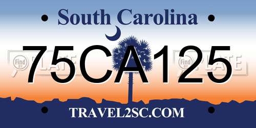 75CA125 South Carolina License Plate