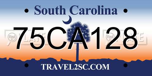 75CA128 South Carolina License Plate