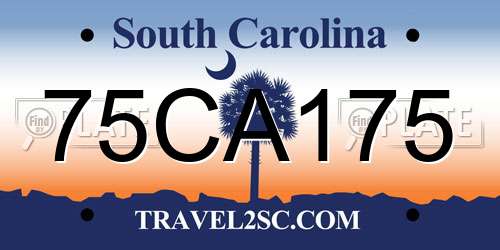 75CA175 South Carolina License Plate