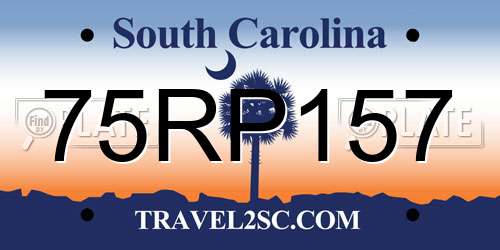 75RP157 South Carolina License Plate