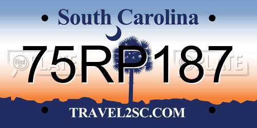 75RP187 South Carolina License Plate