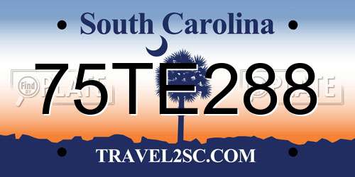 75TE288 South Carolina License Plate