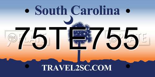 75TE755 South Carolina License Plate