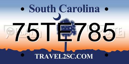 75TE785 South Carolina License Plate