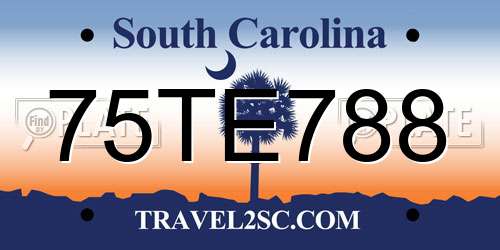 75TE788 South Carolina License Plate
