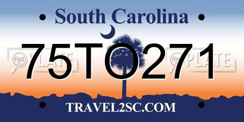 75TO271 South Carolina License Plate